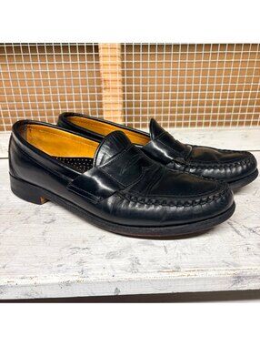 Sebago Penny Loafers Black Leather Men's Size Size 9.5 C Classic